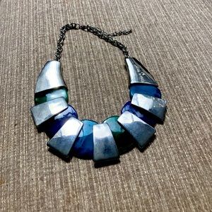 Jewel tone and silver necklace